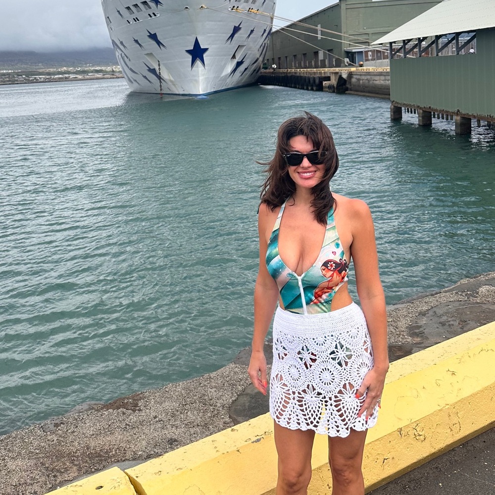 🏄🏻‍♀️ LOCO Boutique Hawaii one piece surf print halter swim suit - Picture 3 of 4